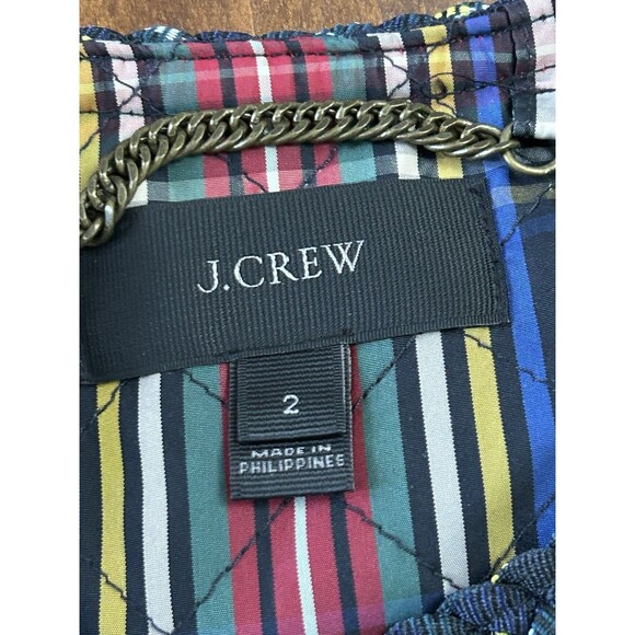 J CREW Blazer Women's 2 Quilted Lady Stewart Jacket Tartan Plaid Red Green Black - Picture 5 of 6